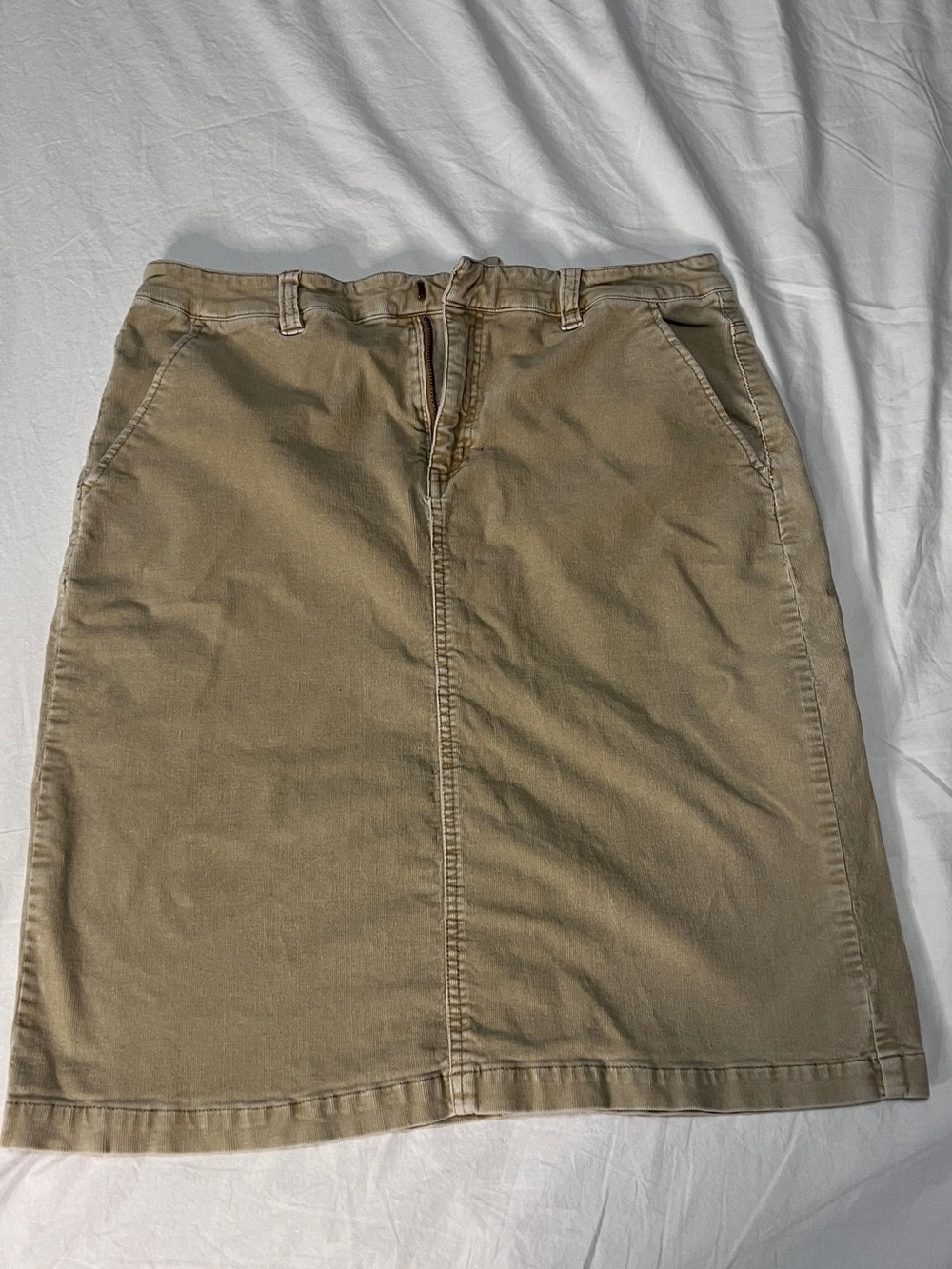 Vintage Khaki Corduroy A-Line Skirt